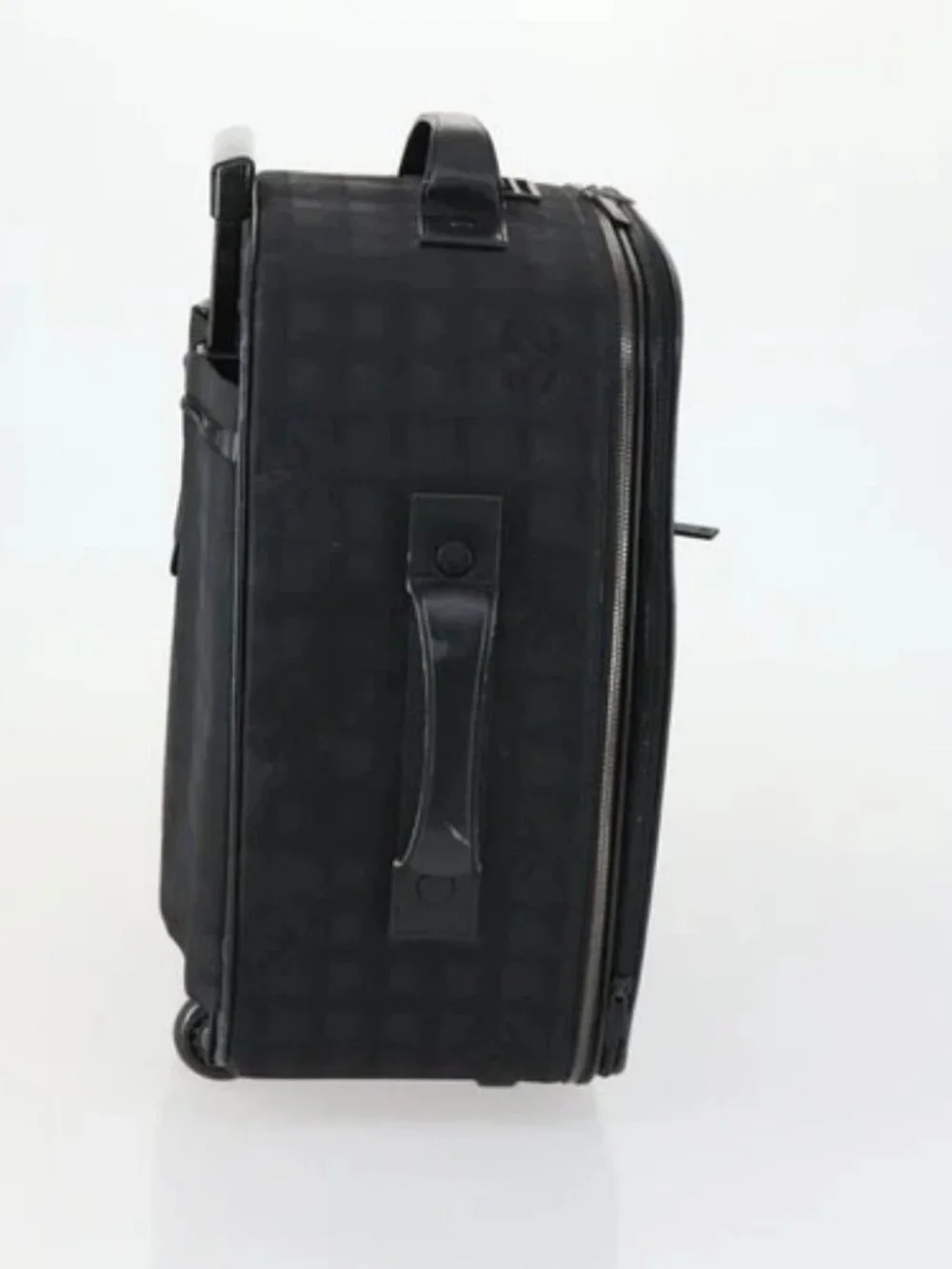 CHANEL New Travel Line Suitcase Nylon Black CC Auth bs31796